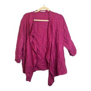 Bryn Walker Blouse Jacket Women's Size Medium Linen‎ Oversized Lagenlook Pink